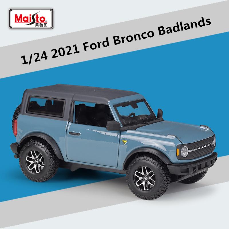 

1/24 2021 Ford Bronco Lima Badlands SUV Alloy Car Model Diecast Metal Toy Off-road Vehicle Model Simulation Collection Kids Gift синій