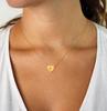 CARLIDANA Minimalist Gold Plated Stainless Steel Jewelry Initial Kids Alphabet Pendant Small Mini Heart Initial Letter Necklace