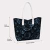 Elegant Black Rose Print Tote Bag Fashion Large Capacity Daily Casual Shoulder Handbag for Women 