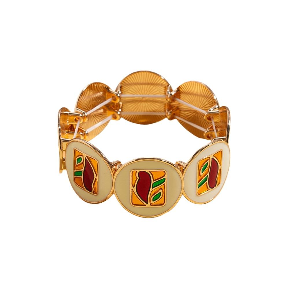 Imitation Pearl Wide Metal Bangles Luxury Jewelry Geometry Hand Ring Retro Drip Oil Bracelet Party