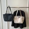 Large Capacity Monochromatic Canvas Bags for Women  Zippered Bags  Versatile Shoulder Bag Style  High Quality