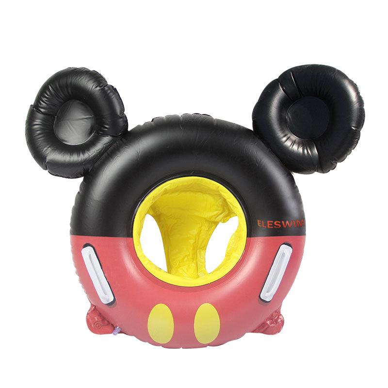 Pink Bow 3D Baby Inflatable Swim Ring with Handle and Seat