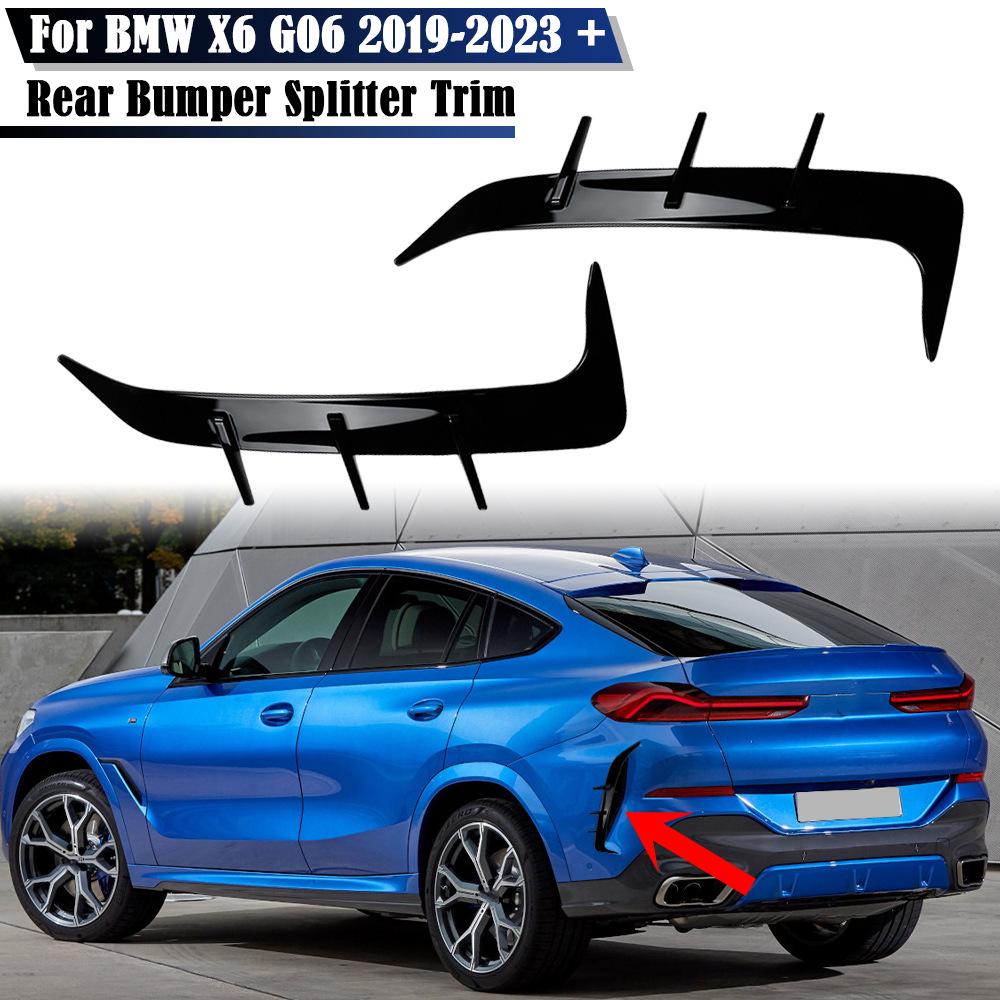 Decalcomania Sfiato Aria Diffusore Paraurti Posteriore BMW X6 G06, Nero Lucido