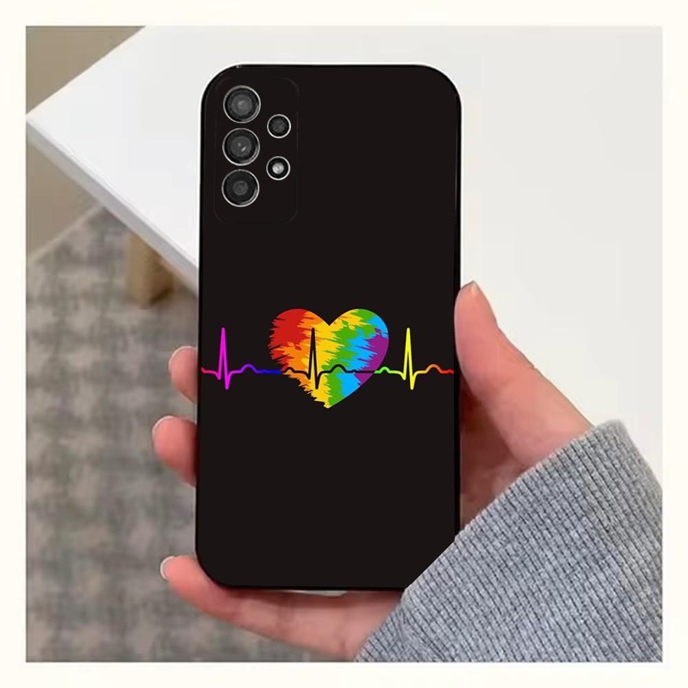 

L-Lesbian LGBT Rainbow Pride Phone Case For Samsung S25,S24,S23,S22,S20,S21,S10,Ultra,Plus,Lite,FE,Soft Silicone Black Cover Samsung S25
