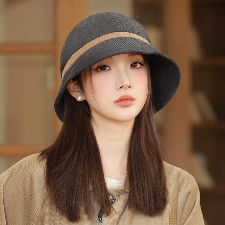 New Corduroy Bucket Hat Ladies Hat Autumn and Winter Basin Hat