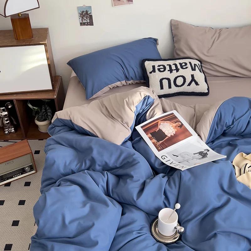 2025 New Washed Cotton Single Quilt Cover Solid Color Double Duvet Cover Skin Friendly and Comfortable Bedding 150x200 180x220