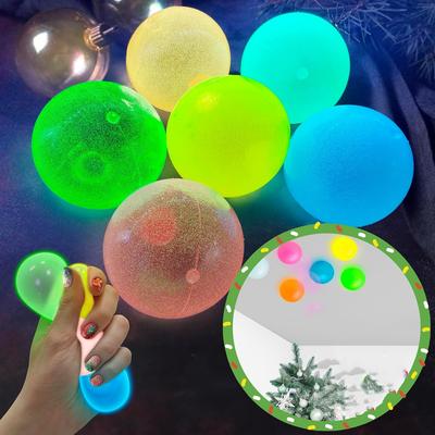 6 Pcs Sticky Balls Fidget Toy Set Sensory Squishy Glow-in-the-Dark Ceiling Wall Lumi Balls for Stress Relief And Autism