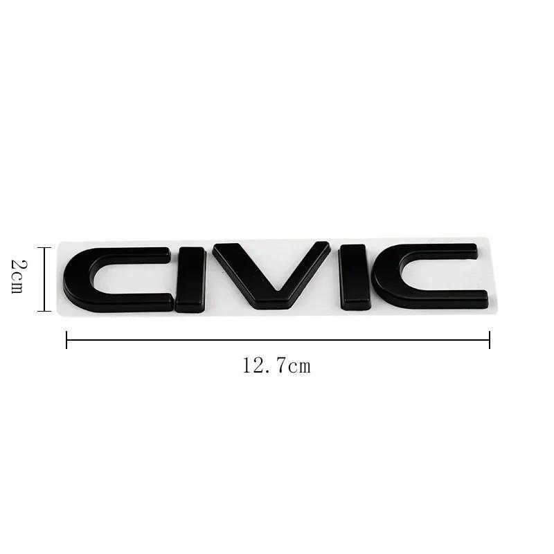 Metal 3D Car Stickers Side Fender Badge Styling for Honda CIVIC Logo 2023 2025 2011 Rear Trunk Emblem Decal Exterior Accessories