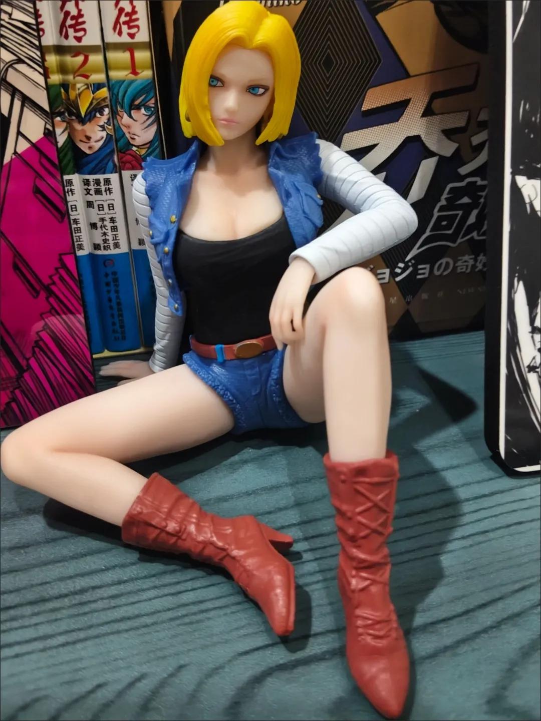 

Dragon Ball Anime Android 18 Gk Figure 3rd Gen Sitting Pose Denim Outfit Anime Collectible Statue Desktop Decor Anime Fans Toys