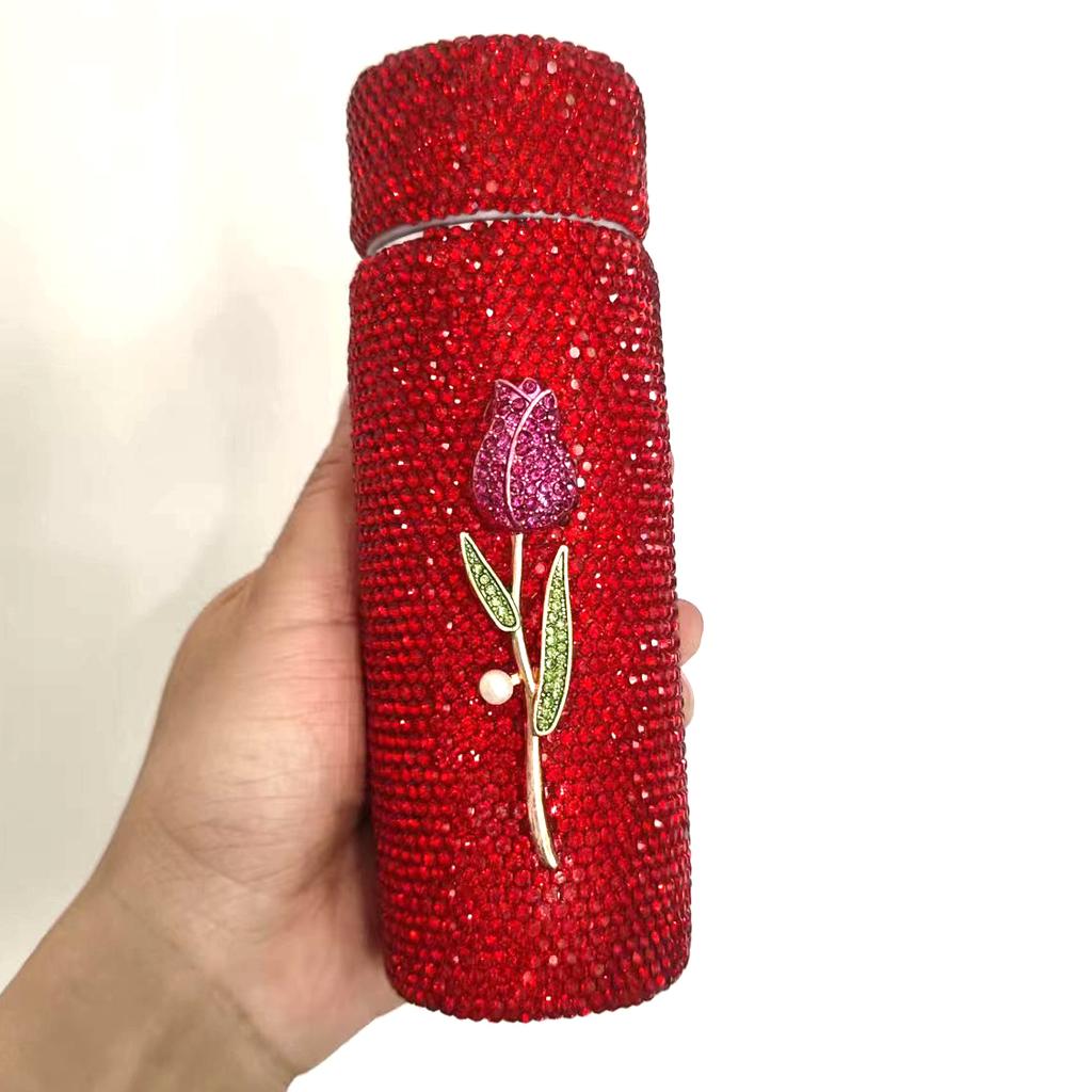 150ML Mini Cană Izolată Sticlă de Apă din Oțel Inoxidabil cu Perete Dublu Termos Portabil Blic Cană cu Diamante Cană de Cafea