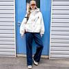 A02 Women's Autumn Loose Hooded Printed Jacket