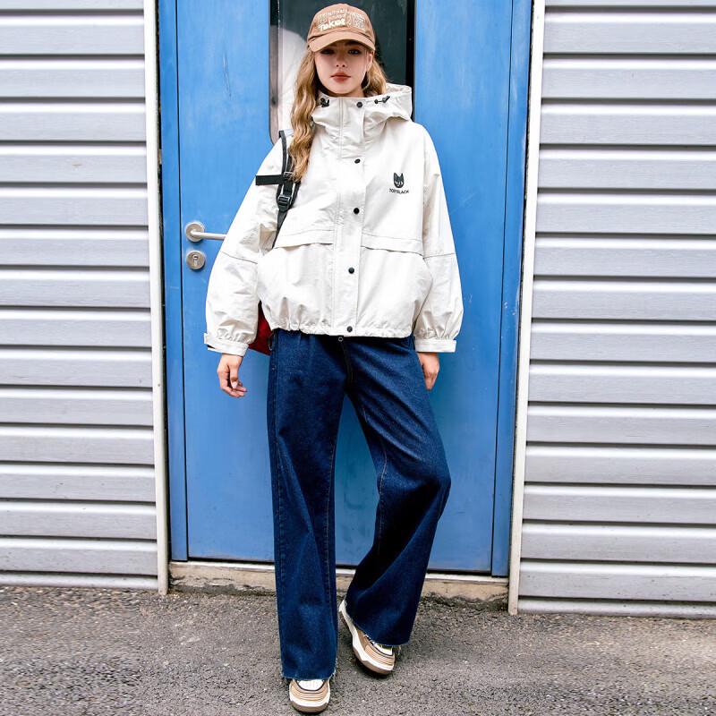 A02 Women's Autumn Loose Hooded Printed Jacket