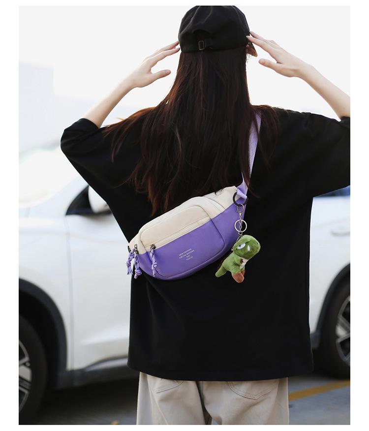 Japanese Niche Color-Block Chest Bag: Unisex Lightweight Crossbody & Waist Phone Bag for Casual Sports