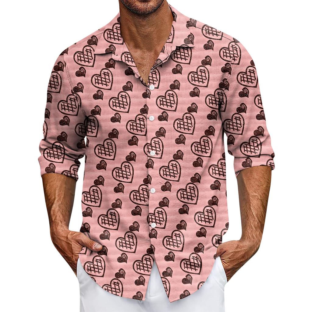 Men's Casual Button-Down Long-Sleeve Shirt