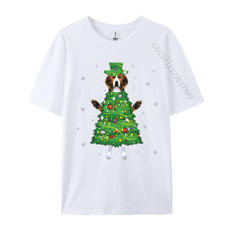 Beagle As Christmas Tree Costume Funny Tshirt Men TShirts Gift Oversized Streetwear Cotton Printed Tshirt S