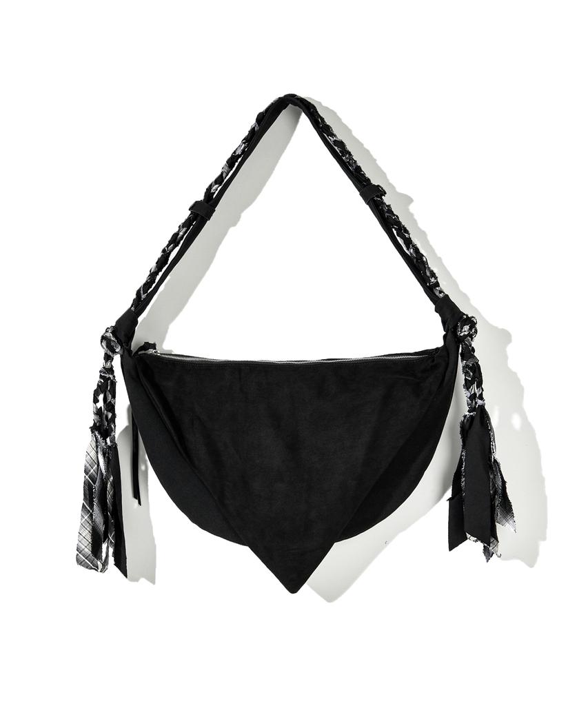 Cord Rustic Strap Bandana Hobo Bag_Bk