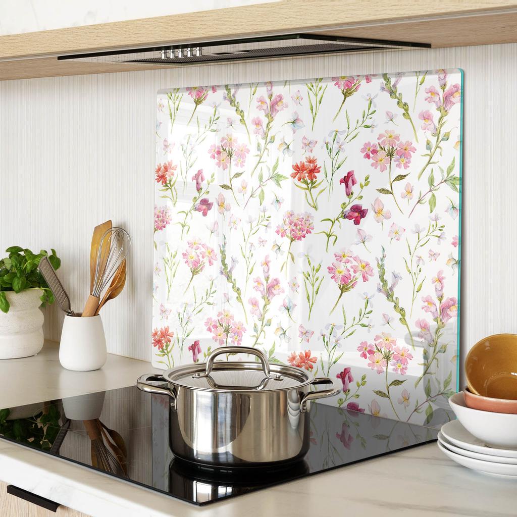 Decorative Kitchen Board Tempered Glass For Cutting Flowers 60X52 Cm