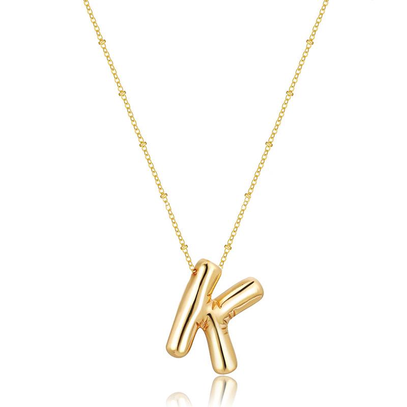 Glossy Titanium Steel Alphabet Necklace for Women - Non-fading, High-grade Letter Pendant On Clavicle Chain