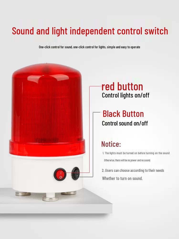 QY-01J LED Magnetic Rotating Strobe Safety Light with Sound Alarm