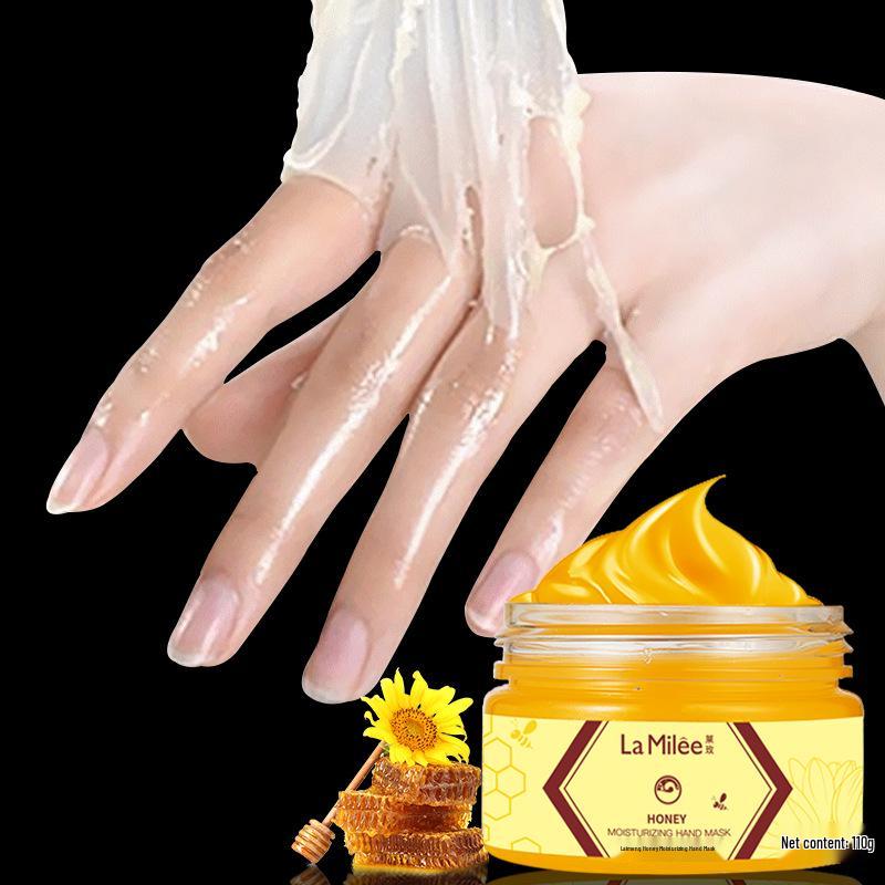 Honey Hand Wax Mask: 110g of Tender, Smooth Moisturizing Hand Care for Rough Skin & Calluses, Hydrating & Exfoliating for Soft, White Hands.