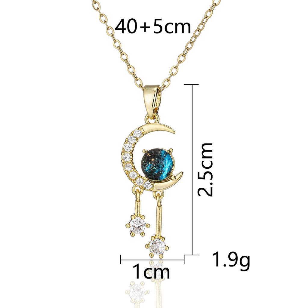 Titanium Steel Star Necklace for Women Planet Moon Astronaut Pendant Necklaces Jewelry Gifts