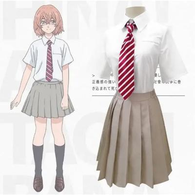 Kostiumy Cosplay Tachibana Hinata Tokyo Revengers Mundurek Uczennicy JK Damskie Krótkie Pomarańczowe Włosy Kostium Jyoshi Koukousei