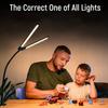 Double Head Led Desk Lamp 3 Color Modes Dimmable Clamp Desk Lighting Gooseneck Smart Light  Study