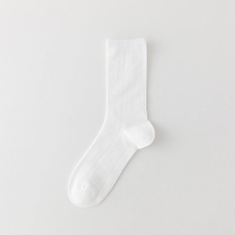 

Female Summer Ultra Thin Leisure Mesh Breathable Pure Color with Boneless Tube Ice Socks 1 pair білий