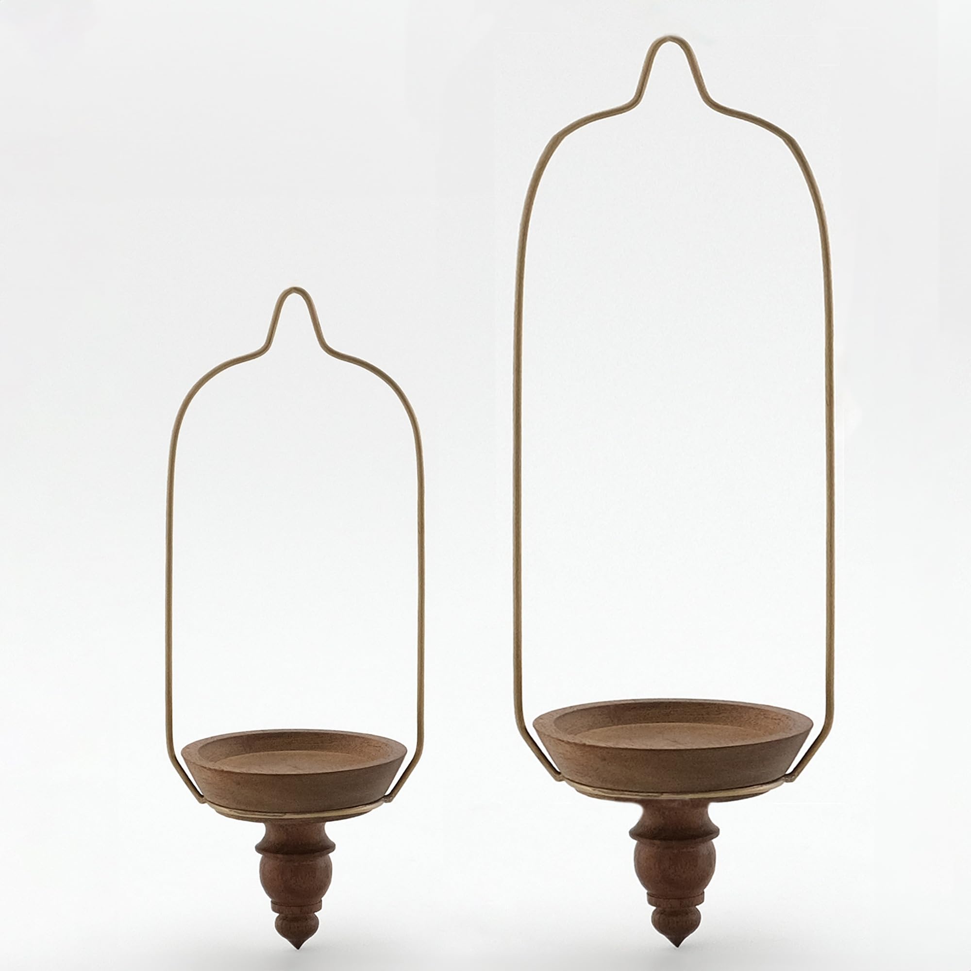 

shesay Brass and Wood Compote - Decorate Your Space with Brass and Wood. A versatile piece for hanging, displaying LED candles, greenery, dried flower