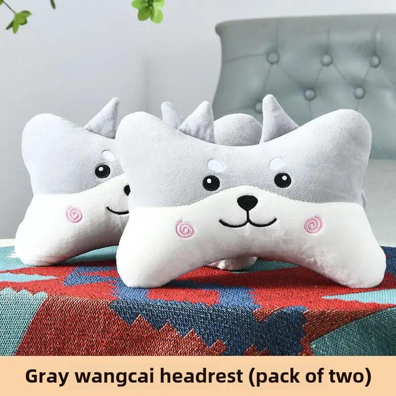 Updated Cartoon Headrest Pillow Charming Headrest Plush Cartoon Animal Car Lumbar Support Pillow Creative Car Neck Pillow Accessories