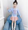 Long Sleeve Everyday Perfect Gift for Spring and Sizes and 140 G-UYO Girls' Dress, 100% Cotton, Striped, Casual, Wear, Cute, Popular, Splice, Autumn,