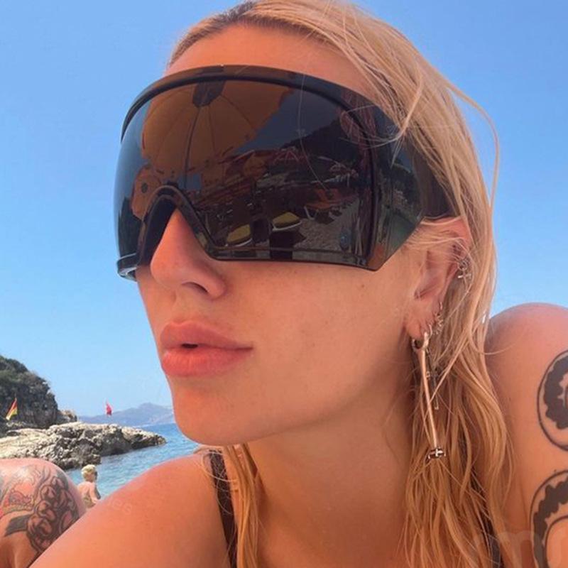 Punk Style Oversized Black Thick Frame Sunglasses for Cycling and Clubbing