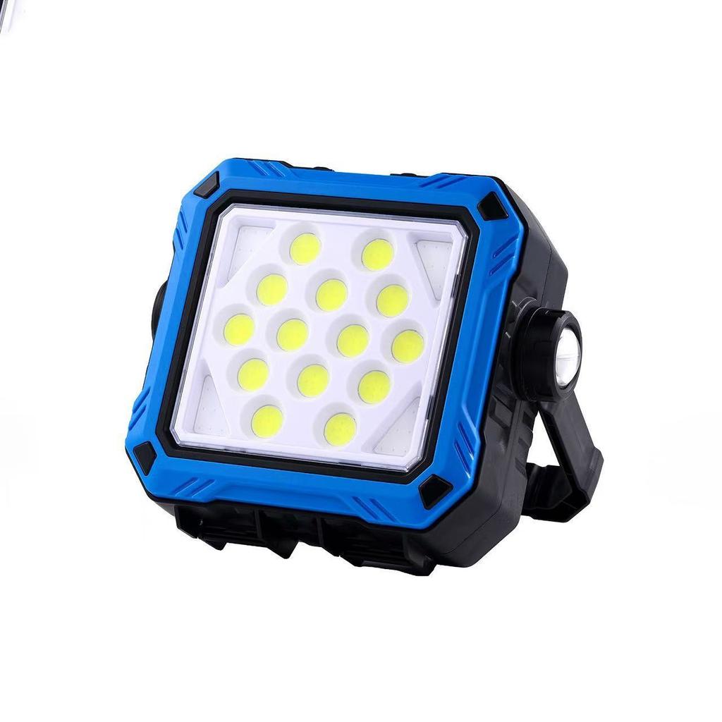 Solar Powerful Flashlight USB Rechargeable LED Multifunctional Camping Lantern with Toolbox Outdoor Tent Light & Power Bank