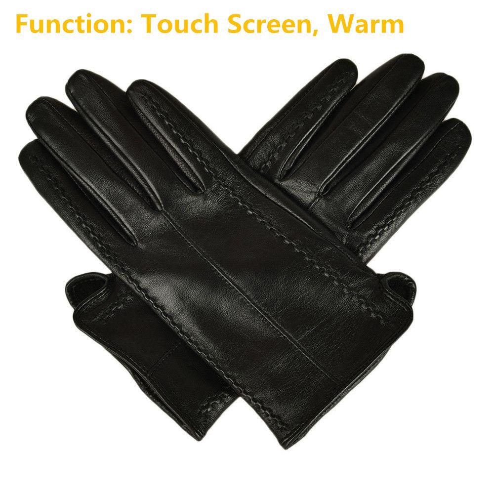 Driving Full Finger Outdoor Sport Touch Screen Leather Gloves Winter Warm  Apparel Accessories