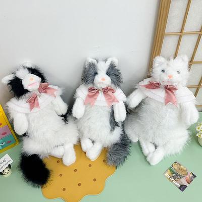 Cute Plush Girl Backpack Simulated Puppet Backpack Birthday Present Doll Cat Student Bag Travel Storage Bag