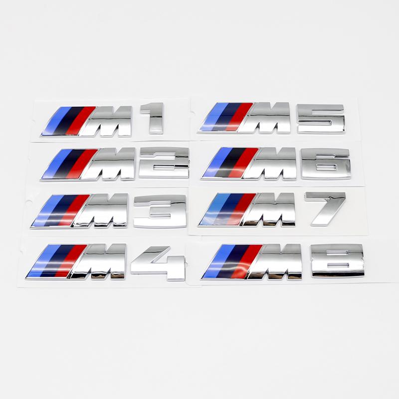 3D ABS M Logo Car Rear Trunk Emblem Badge Sticker For BMW M M1 M2 M3 M4 M5 M6 M7 M8 E46 E36 E34 F10 E90 F30 E60 E53 E30 E92 E87 LNJ0