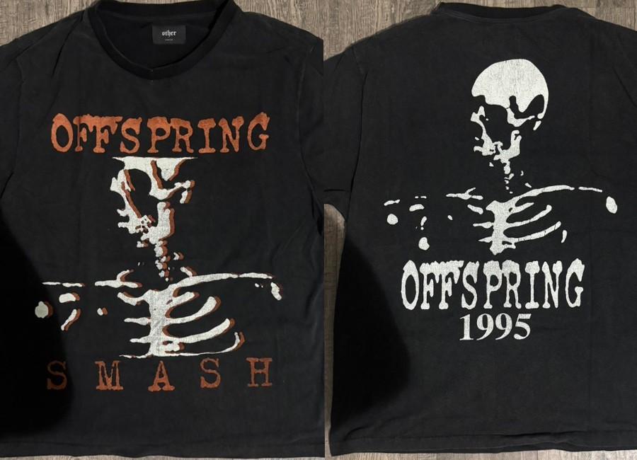 Vintage The Offspring Smash tour 1995 black color 2 side shirt reprint VK14169