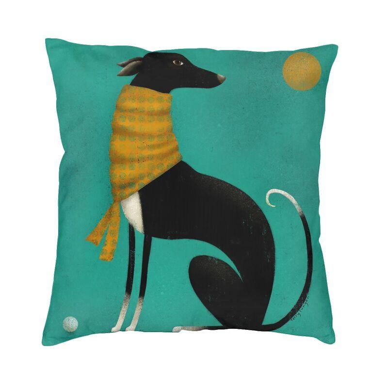 Italian Greyhound Cushion Covers 45x45cm Velvet Whippet Sihthound Dog Throw Pillow Case for Sofa Square Pillowcase Home Decor