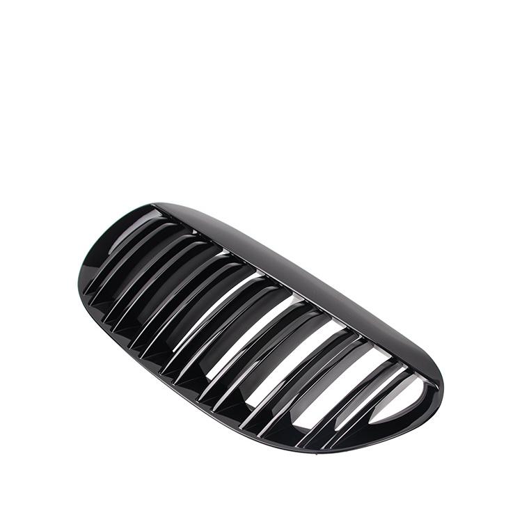 Glossy Black Single Line Style Car Front Bumper Grilles For BMW 6 Series E63  2003-2010 Matte Racing Grill Accessories