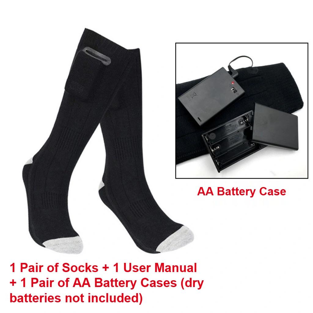 USB Rechargeable Heated Ski Socks, Winter Thick Long Thermal Socks, Double Sided Heating Warm Socks for Elderly