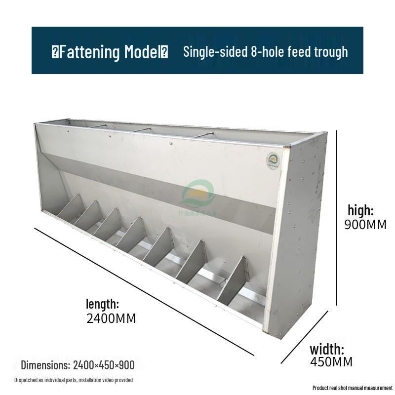 Free Shipping Stainless Steel Double-Sided Pig Feeder Trough for Piglets and Fertilizer.