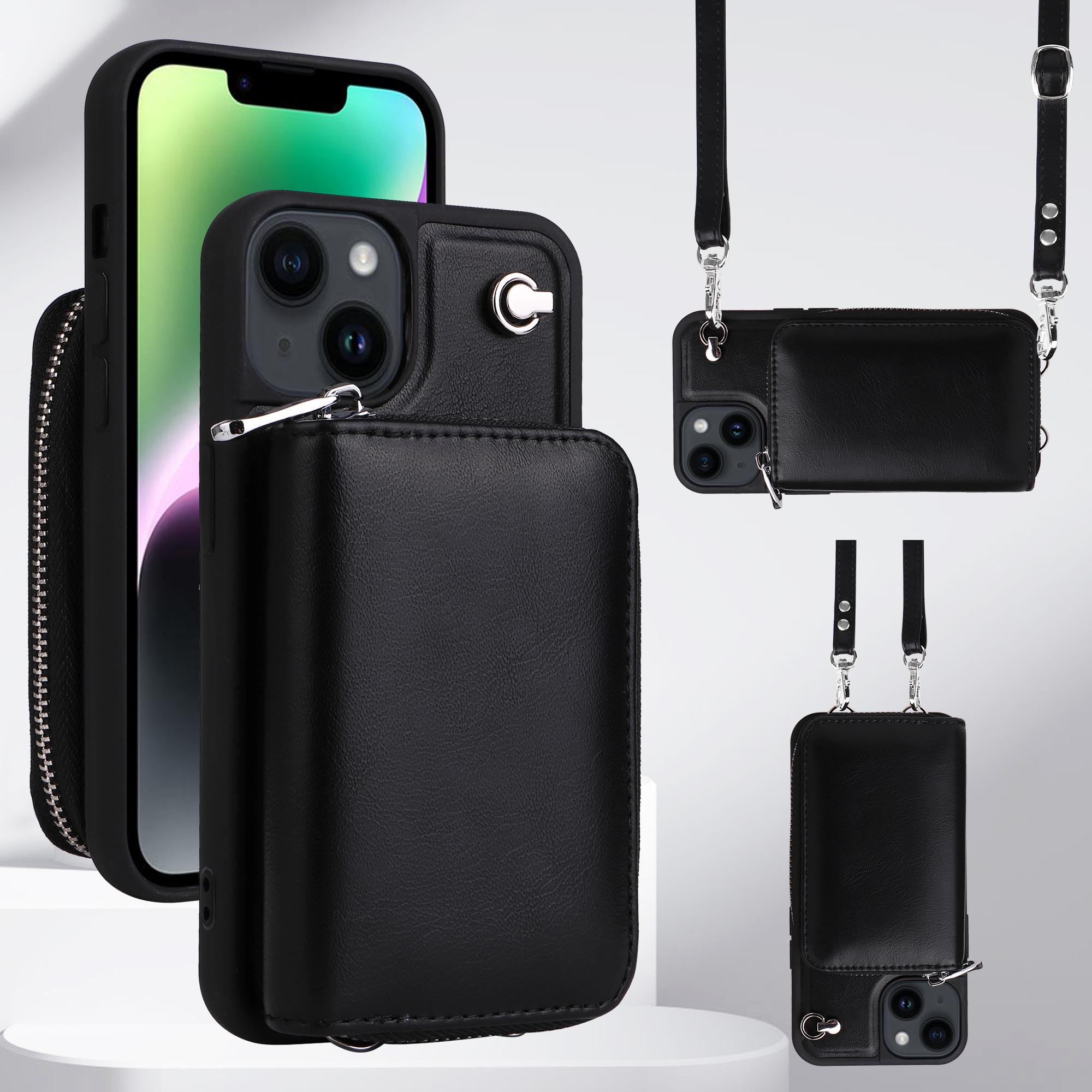 

Crossbody Zipper Cards Solt Wallet Leather Case Bag For iPhone 15 Pro MAX 14 Plus 13 12 11 Lanyard Detachable Purse Pouch Cover For iPhone 15ProMax