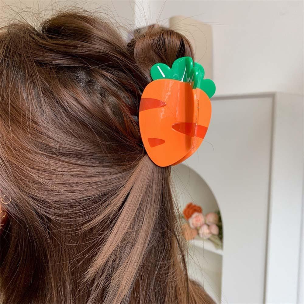 Korean Style Fruit Shark Clip Waterproof Acrylic Hair Accessories Acetic Acid Hair Claw  Party