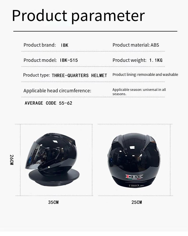 Cross-Country Cruiser Three-Quarter Electric Motorcycle Helmet