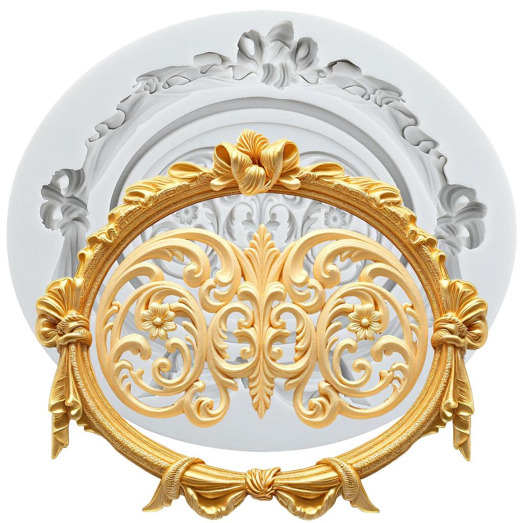 Baroque Frame Silicone Molds Picture Frames Fondant Mold Cake Decorating Tools Cupcake Topper Candy Chocolate Gumpaste Mold