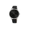 Seiko Orologio al Quarzo 50m Resistente all'Acqua Cinturino in Pelle 40mm Unisex Quadrante Nero SUR233J1