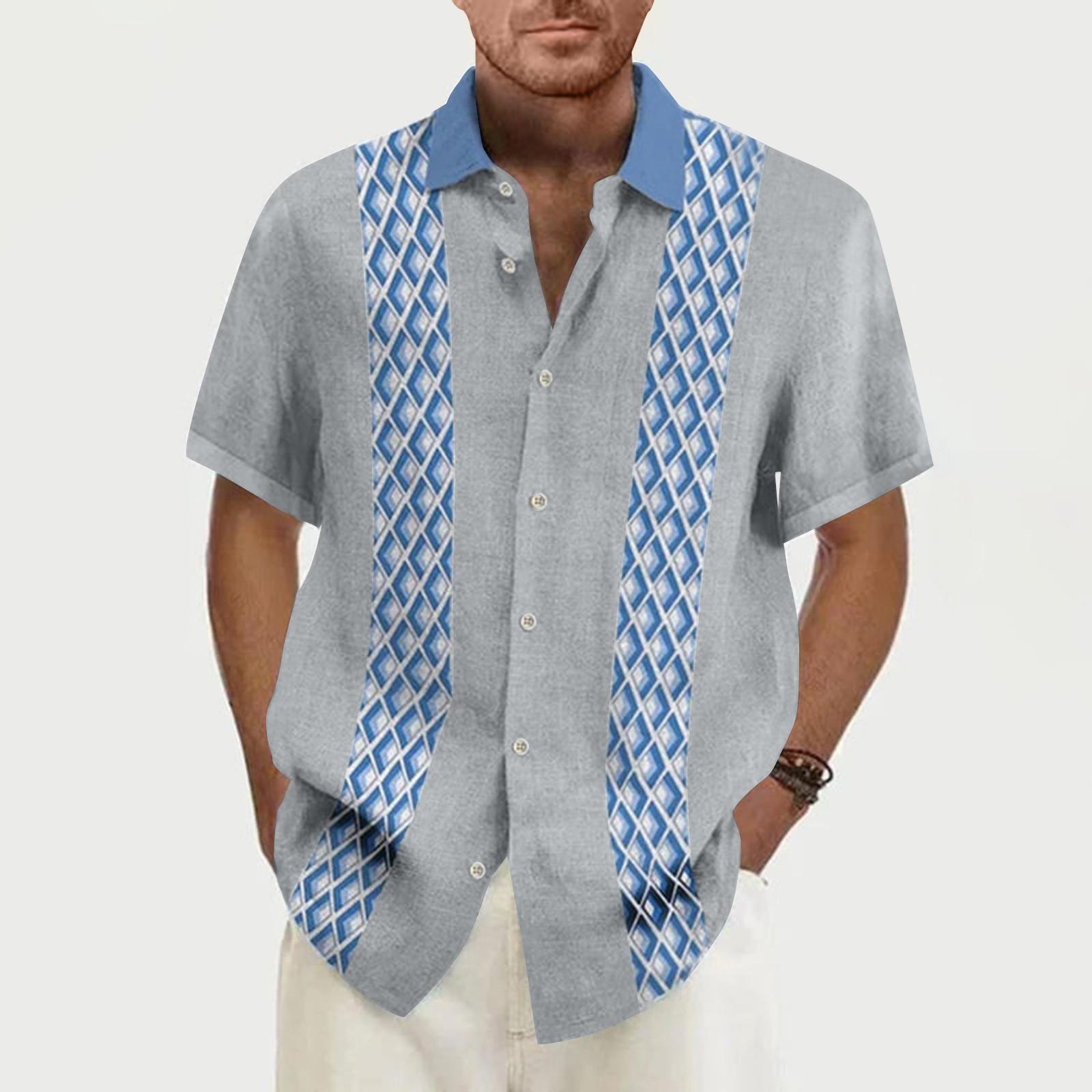 

Гавайская рубашка для мужчин, мужские винтажные рубашки для боулинга на пуговицах, летняя пляжная рубашка с коротким рукавом XL