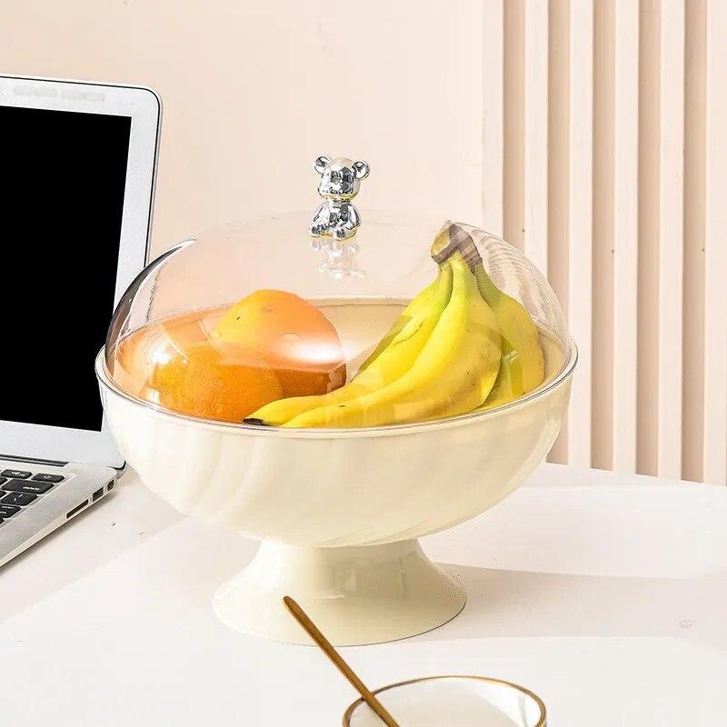 Kreative neue high-legged transparent band-bedeckt obst platte haushalt wohnzimmer bär platte