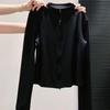 Women's Plus Size Velvet Double Zipper Stand Collar Long Sleeve Slimming T-Shirt - Autumn/Winter Warm Top
