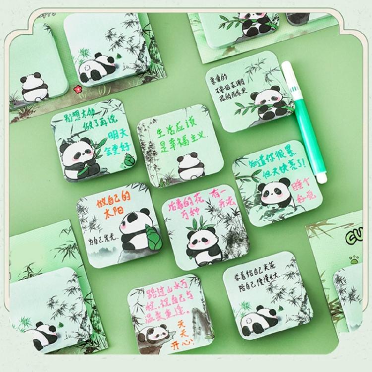 Cartoon Panda Sticky Note Paper 60Sheets Adheive Notes Pocket Notes Memo Pad Small Notepads for Writing Journaling